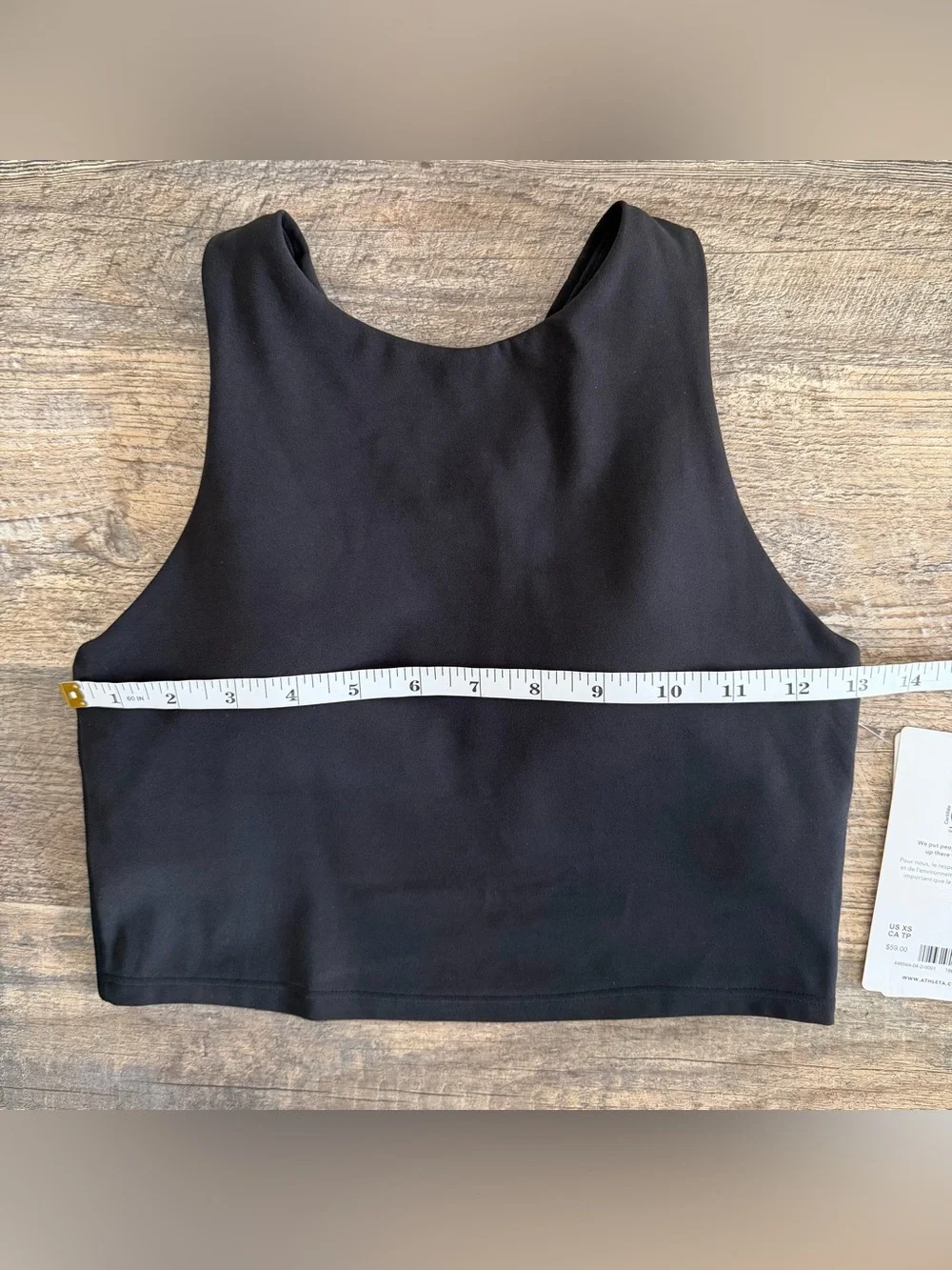 Athleta XS Conscious Crop A-C Tank Sports Bra Black +pads/shelf Yoga  MSRP $59